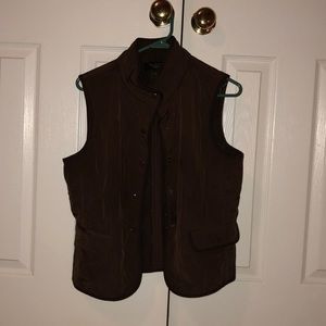 Talbots Dark Brown Fleece Lined Vest